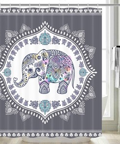 Bohemian Elephant Shower Curtain For An Ethnic-Inspired Bathroom Decor, Creative Bathroom Accessories