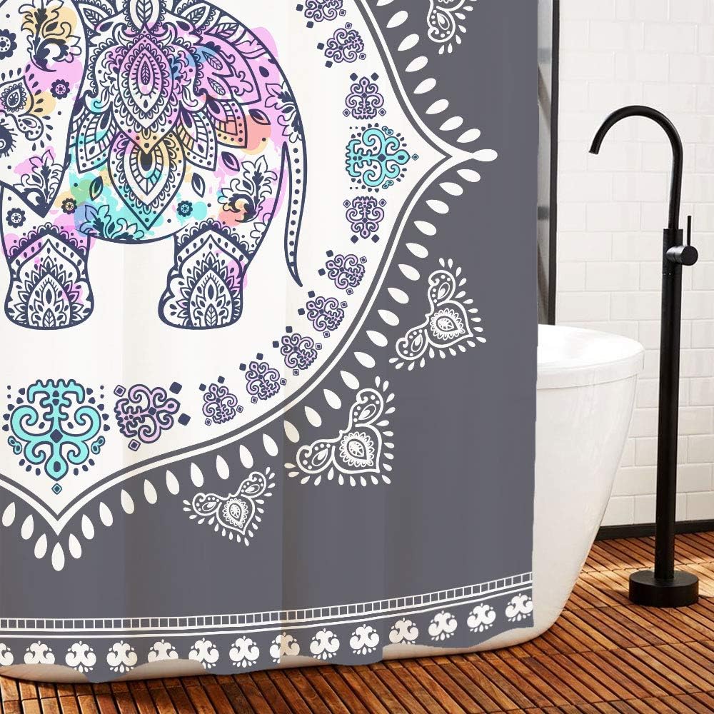 Bohemian Elephant Shower Curtain For An Ethnic-Inspired Bathroom Decor, Creative Bathroom Accessories - Image 3