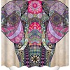 Bohemian Elephant Shower Curtain, Indian Style Bathroom Decor for Boho Lovers