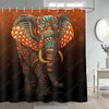 Bohemian Elephant Shower Curtain, Paisley Indian Vintage Ethnic Bathroom Decor