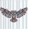Bohemian Ethnic Bird Wild Owls Boho Aztec Feather Print Shower Curtain