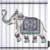 Bohemian Ethnic Elephants with Lotus Flower Shower Curtain