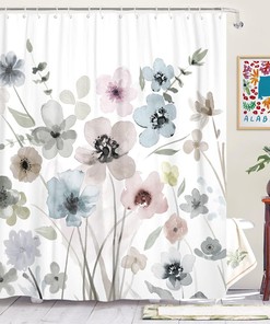 Bohemian Floral Fall Shower Curtain Waterproof Fabric Shower Curtain for a Boho-Chic Bathroom