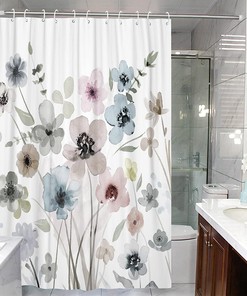 Bohemian Floral Fall Shower Curtain Waterproof Fabric Shower Curtain for a Boho-Chic Bathroom