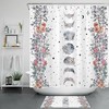 Bohemian Flowers Shower Curtain - Moon Phase Abstract Bathroom Accessory