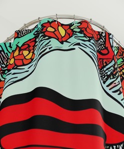 Bohemian Home Decor with Custom and Unique Magic Mushrooms Shower Curtain, Trippy and Psychedelic Shroom Print.