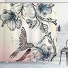 Bohemian Humming Bird Floral Vintage Shower Curtain for Artistic Bathroom Decor