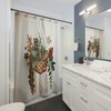 Bohemian Jungle Leaves Print Shower Curtain With Macrame Plant Hanger Set