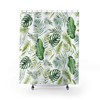 Bohemian Jungle Tropical Floral Botanical And Green Leaves Shower Curtain With Minimalist