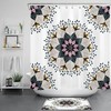 Bohemian Leaf And Floral Print Shower Curtain For Bathroom Decor