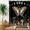 Bohemian Moon Phase Shower Curtain - Aesthetic Floral Botanical Mushroom Bathroom Accessories For A Creative Look