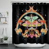 Bohemian Moth Psychedelic Mushroom Shower Curtain for Bathroom Decor