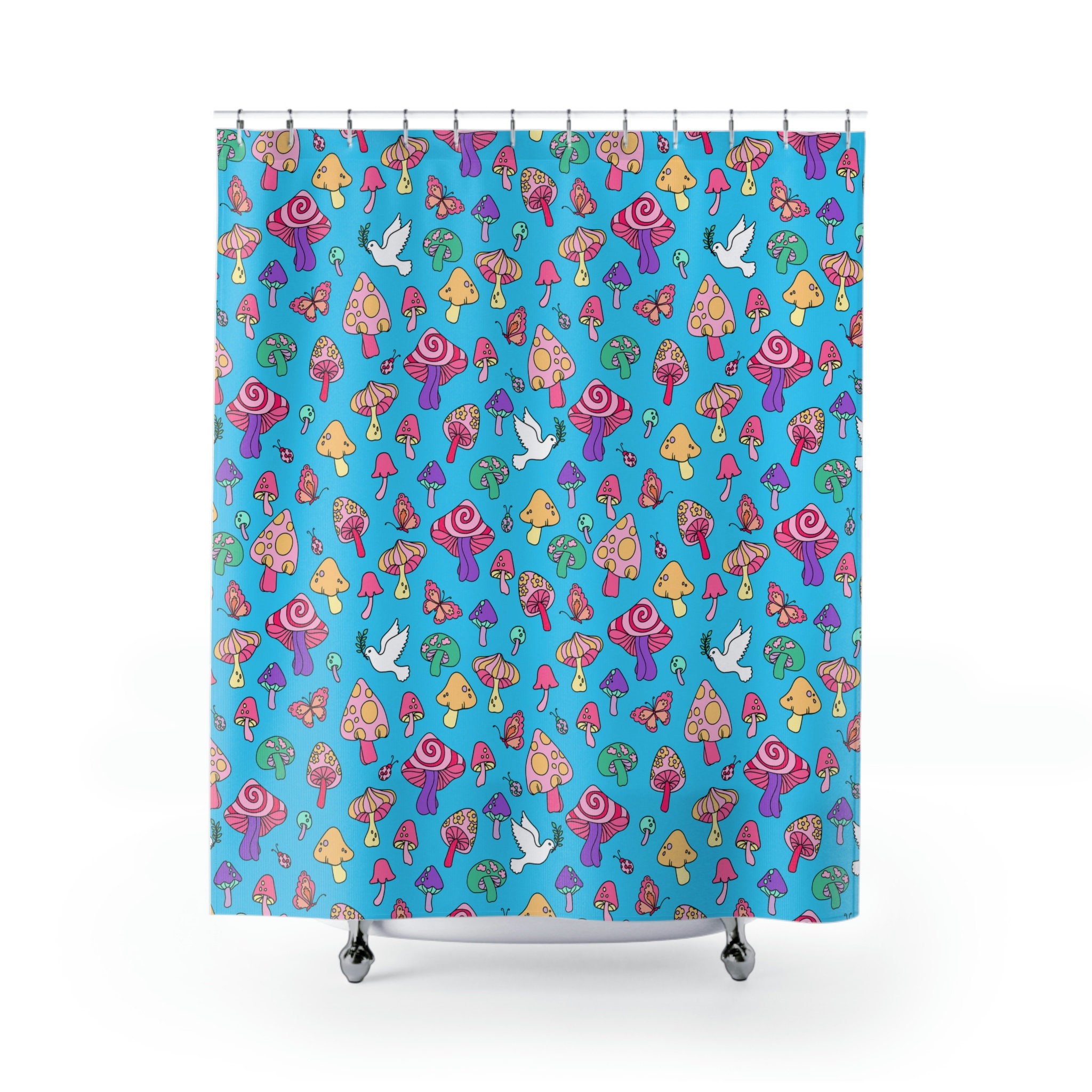 Bohemian Mushroom Shower Curtain - A Funky And Unique Bathroom Accessory