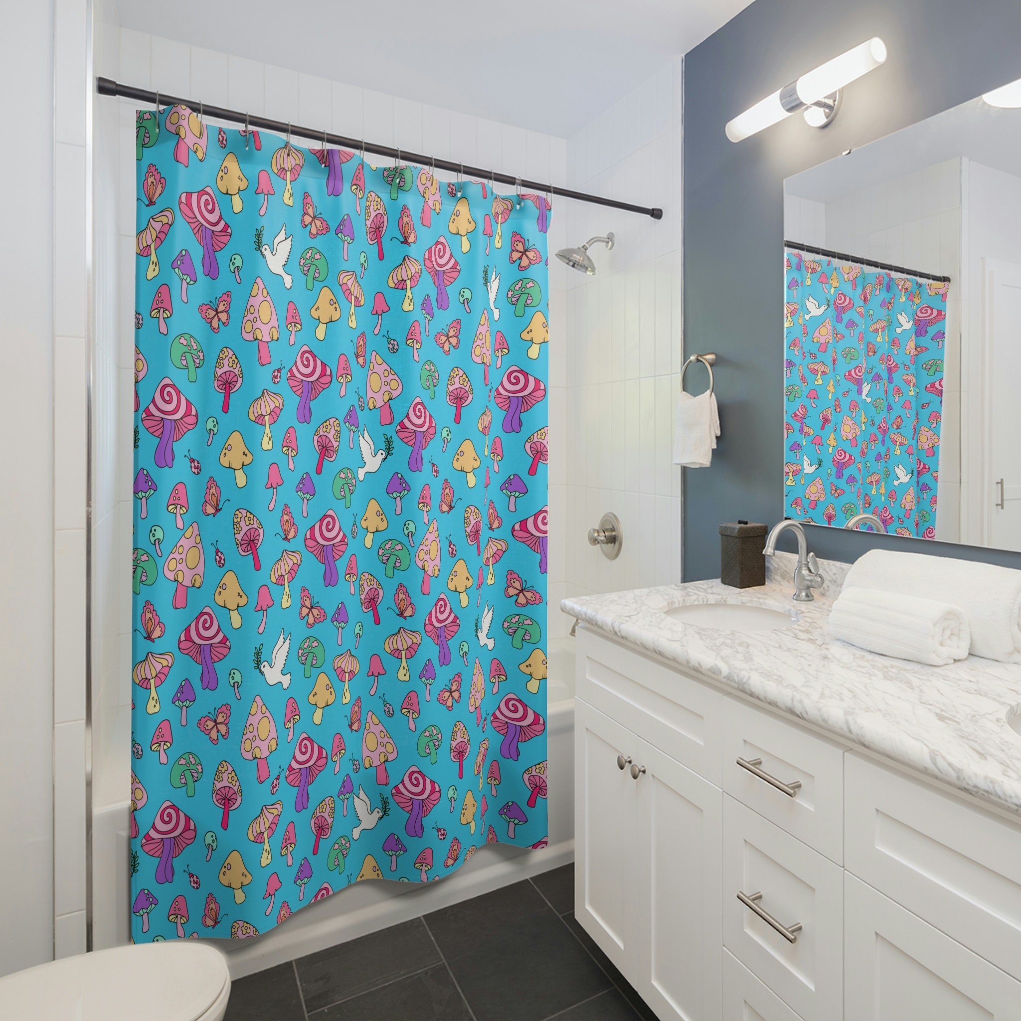 Bohemian Mushroom Shower Curtain - A Funky And Unique Bathroom Accessory