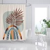 Bohemian Palm Leaves And Rainbow Printed Shower Curtain For Colorful Bathroom Decor