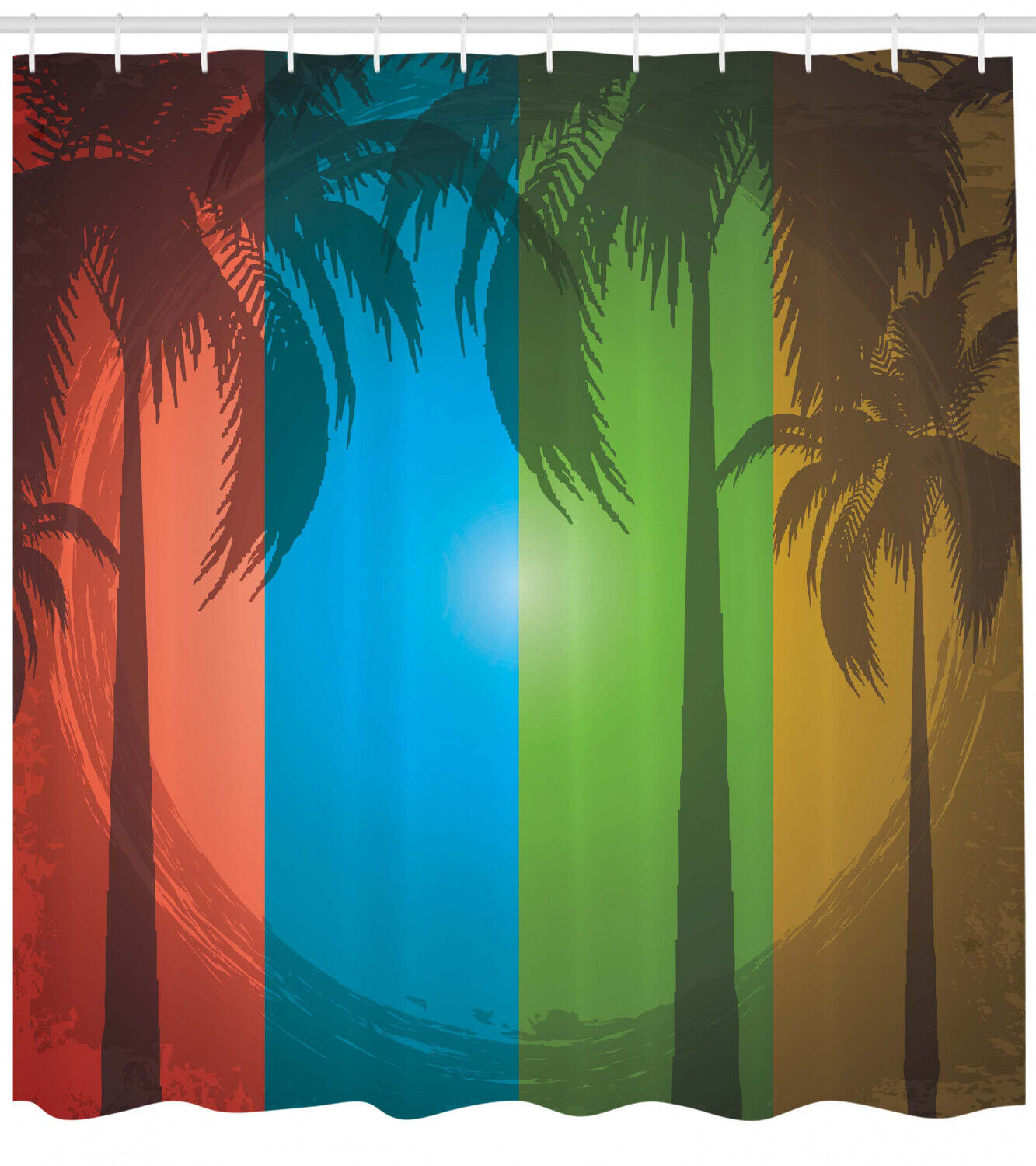 Bohemian Palm Trees Print Shower Curtain for a Hip Bathroom