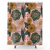 Bohemian Pink Shower Curtain with Plant Lady and Urban Jungle Decor for Chic Bathrooms