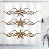 Bohemian Psychedelic Shower Curtain, Eastern Trippy Pattern Boho Art Print For Bathroom, Cloth Fabric Decor, White