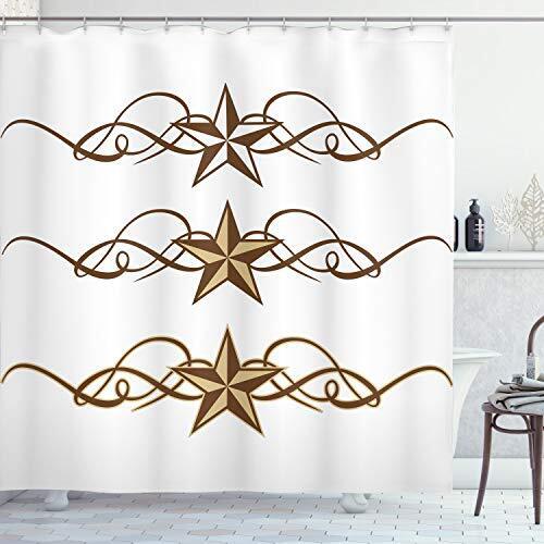 Bohemian Psychedelic Shower Curtain, Eastern Trippy Pattern Boho Art Print For Bathroom, Cloth Fabric Decor, White