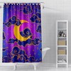 Bohemian Purple Crescent Moon And Clouds Shower Curtain For Bathroom Decor