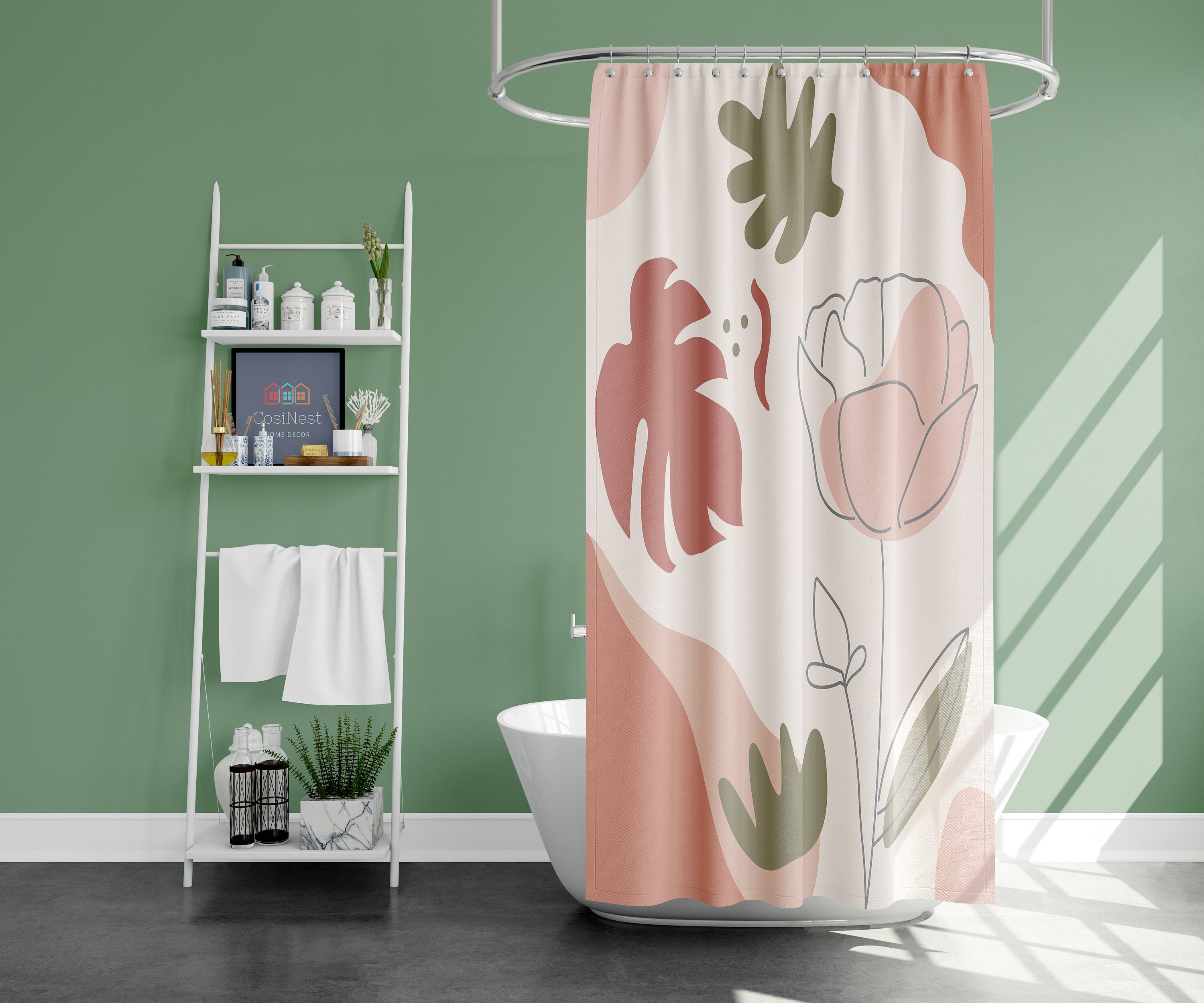 Bohemian Rose Floral Shower Curtain for a Chic and Free-Spirited Bathroom
