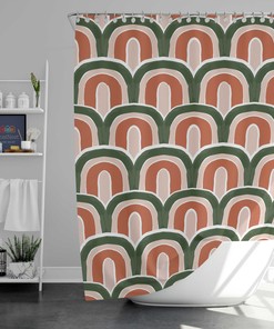 Bohemian Shape Rainbows Printed Shower Curtain For Colorful Bathroom Decor