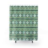 Bohemian Shapes Sage Green Print Shower Curtain for a Modern and Chic Bathroom