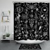 Bohemian Shower Curtain With Skull & Butterfly Design For Day Of The Dead
