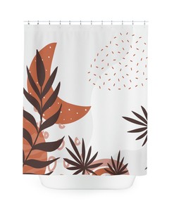 Bohemian Style Moon Phase Shower Curtain, Boho Chic Bathroom Decor