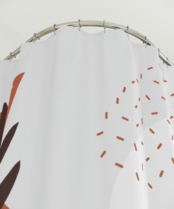 Bohemian Style Moon Phase Shower Curtain, Boho Chic Bathroom Decor