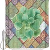 Bohemian Succulent Shower Curtain | Colorful Floral Home Bathroom Decor