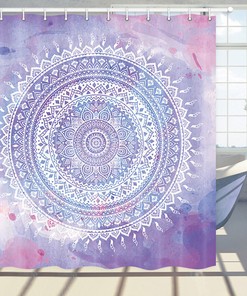 Bohemian Sun Circle Print Shower Curtain For Bathroom Decor