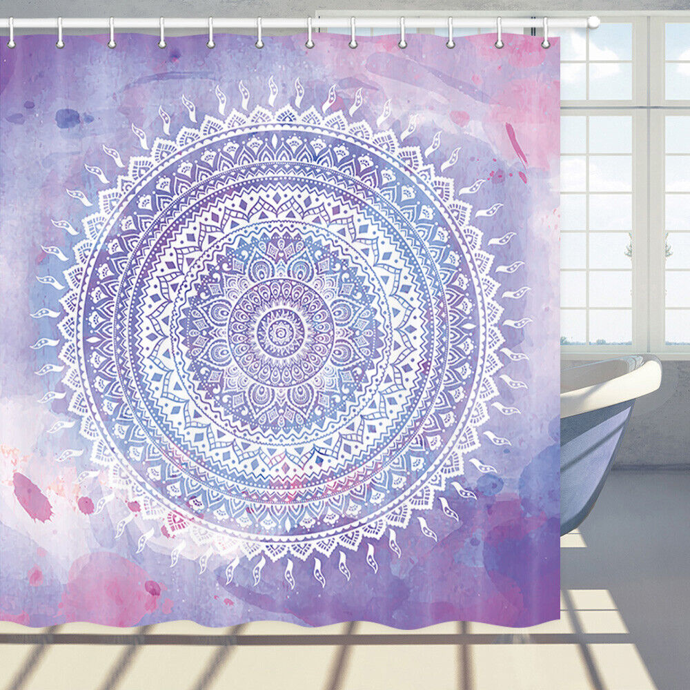 Bohemian Sun Circle Print Shower Curtain For Bathroom Decor