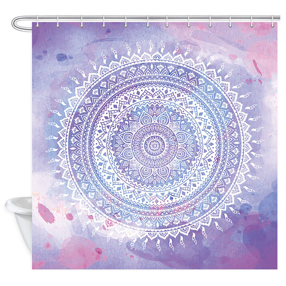 Bohemian Sun Circle Print Shower Curtain For Bathroom Decor - Image 2