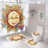 Bohemian Sun Shower Curtain for Kids with Cute and Colorful Boho Bathroom Decor, Unique Cloth Fabric Design 