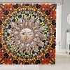 Bohemian Sun and Moon Shower Curtain for Kids Bathroom, Waterproof and Mandala Design