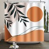 Bohemian Sunset Mountain Mid Century Shower Curtain with Abstract Geometric Design for a Modern Rustic Bath Dcor