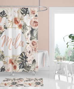 Bohemian Tropical Bathroom Shower Curtain With Vibrant Colors For Teen Bathroom Decor