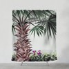 Bohemian Watercolor Palm Tree Shower Curtain, Artistic Bathroom Decor
