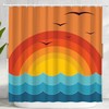 Bohemian Waves Geometric Shower Curtain With Neutral And Minimalist Prints For Modern Bathroom Decor