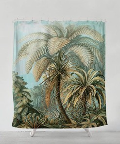 Bohemian-Inspired Tropical Jungle Shower Curtain for a Creative Bathroom Decor