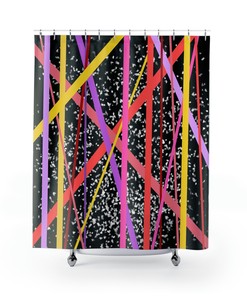 Boho Abstract Geometric Shower Curtain For Artsy Bathroom