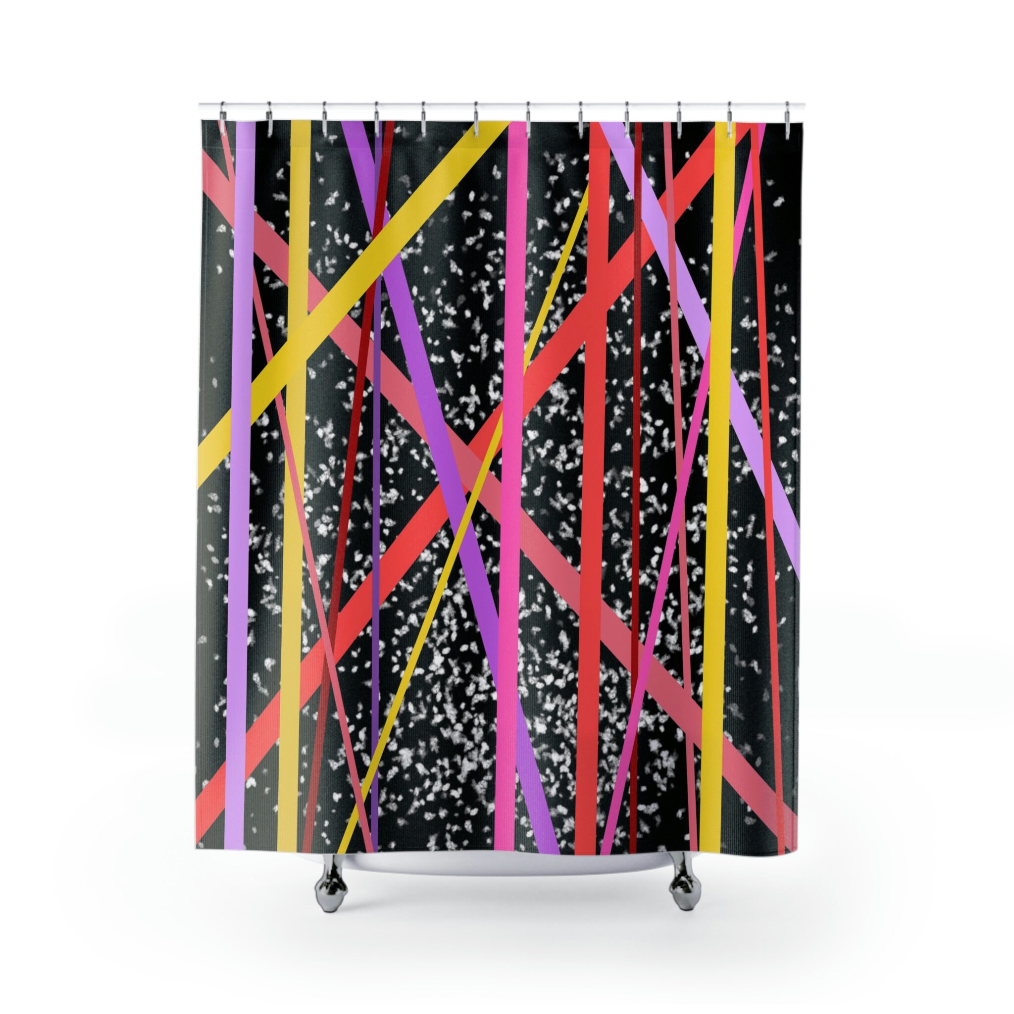 Boho Abstract Geometric Shower Curtain For Artsy Bathroom
