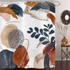 Boho Abstract Leaf Geometric Shower Curtain For Minimalist Bathroom Decor 
