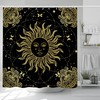 Boho Alchemy Sun Moon Mandala Shower Curtain, Celestial Vintage Astronomy Symbols, Gypsy Print, Bathroom Curtain