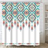 Boho Aztec Shower Curtain - Southwestern Native American Style For Retro Ethnic Bath Decor