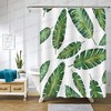 Boho Banana Leaf Tropical Palm Leaves Shower Curtain for Aesthetic Bathroom Decor