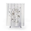 Boho Bathroom Decor White Moon Shower Curtain, Simple and Elegant with Botanical and Bohemian Vibes