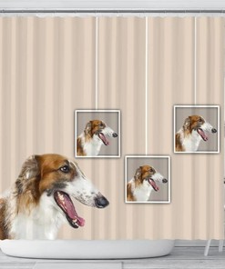 Boho Borzoi Dog Print Shower Curtain - A Quirky And Cute Addition To Your Bathroom