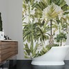 Boho Botanical Leopard in Jungle Plant Shower Curtain